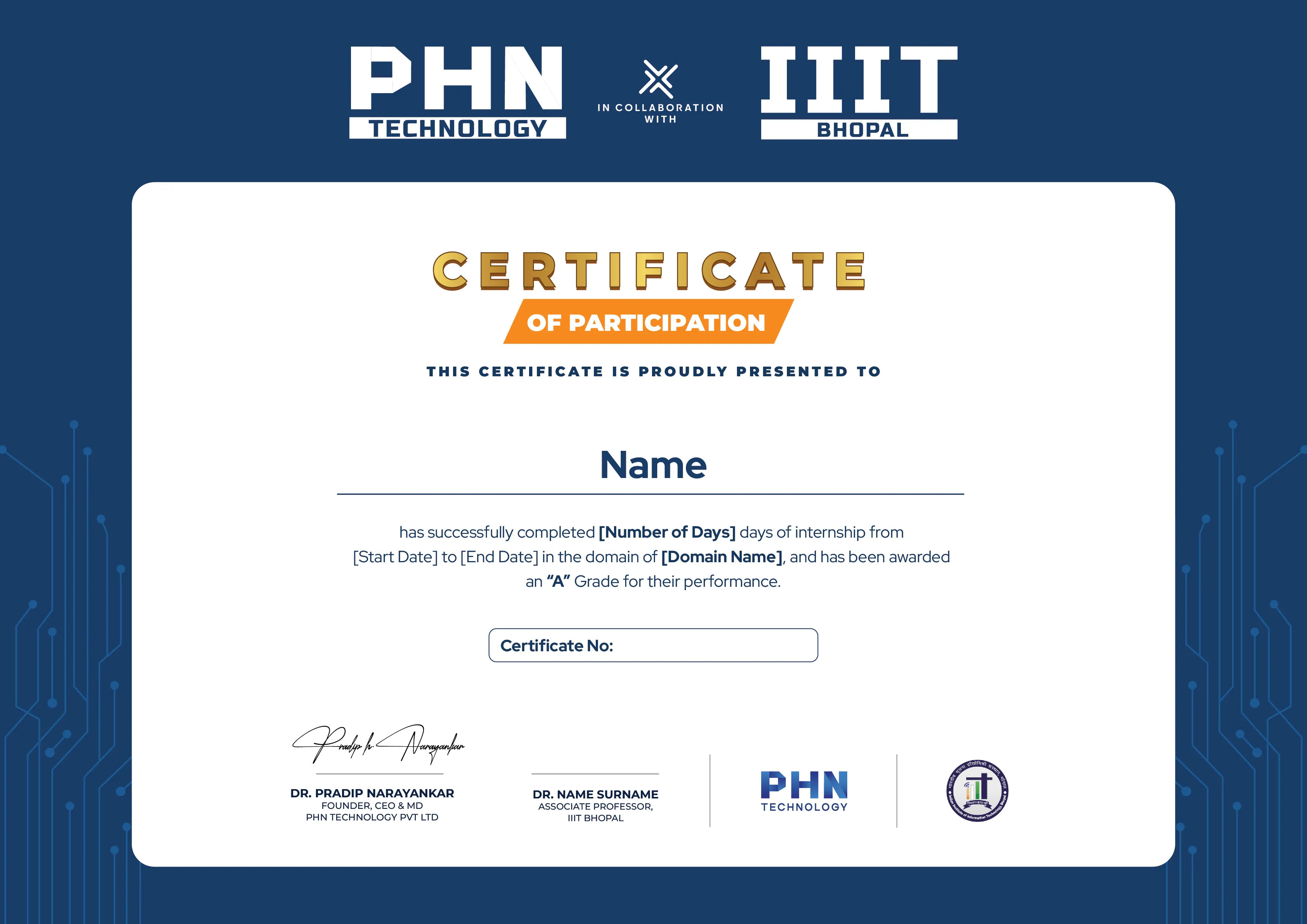 Certificate of Completion — PHN Technology & IIIT Bhopal